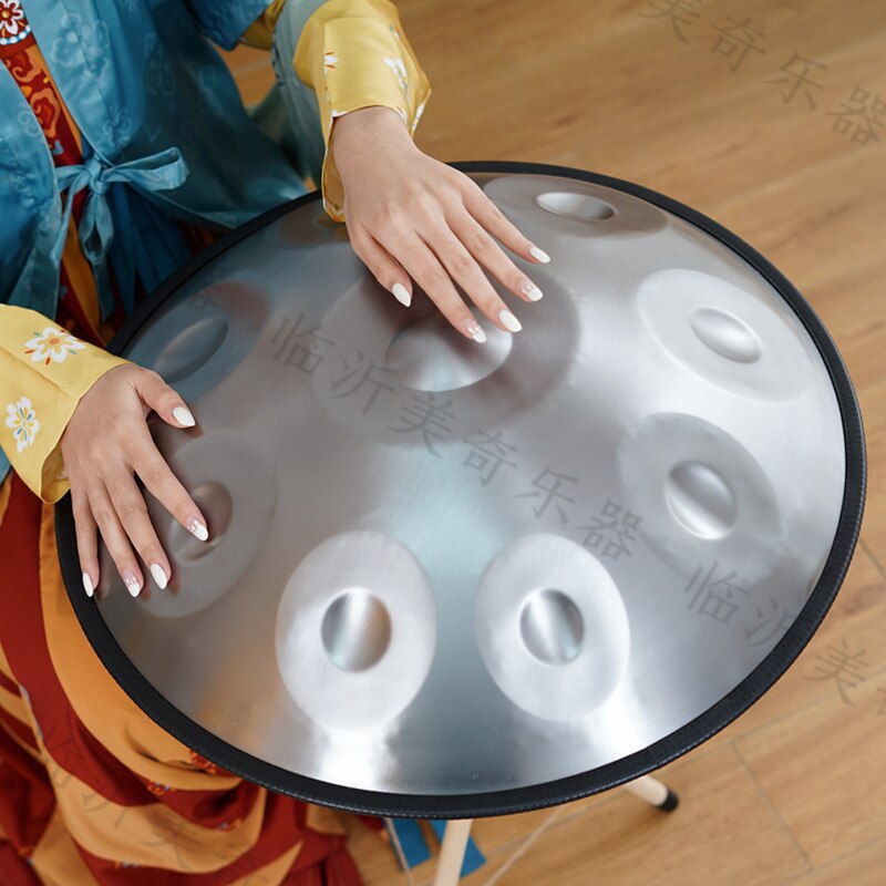 9/10 Tone Handpan Drum 22 Inches D Minor Blue Steel Tongue Drum Yoga