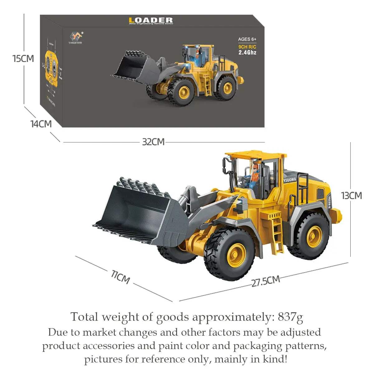  9-Channel RC Bulldozer Durable 2.4G Remote Control Toy -  ToylandEU™