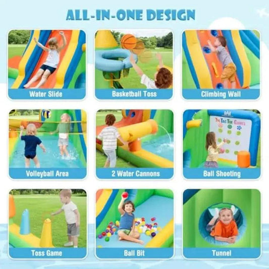  9 In 1 Inflatable Water Slide Backyard Climbing Wall -  ToylandEU™