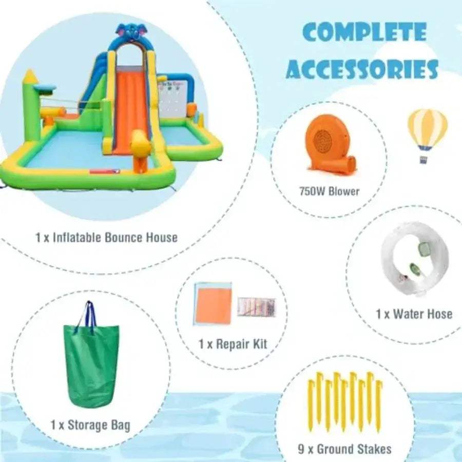 9 In 1 Inflatable Water Slide With Backyard Climbing Wall - ToylandEU