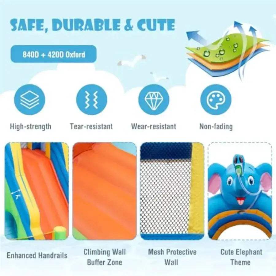 9 In 1 Inflatable Water Slide With Backyard Climbing Wall - ToylandEU