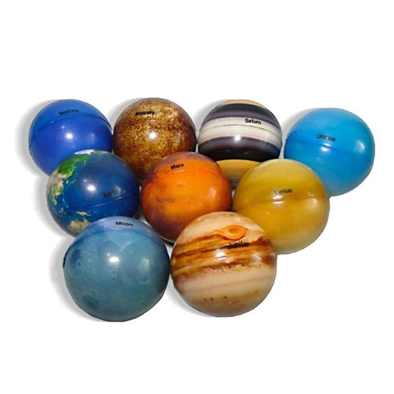 9 Pcs Solar System Planet Balls Stress Relief Educational Safe Sponge Solid Soft for Bouncy Toy Gif - ToylandEU