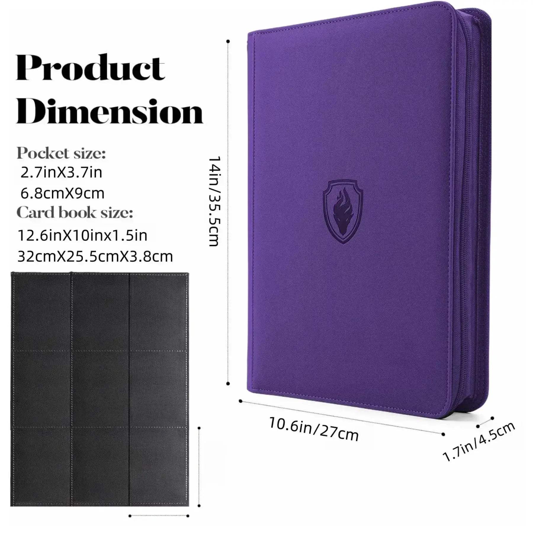 9 Pocket Zipper Card Binder for Trading Cards Durable PU - ToylandEU