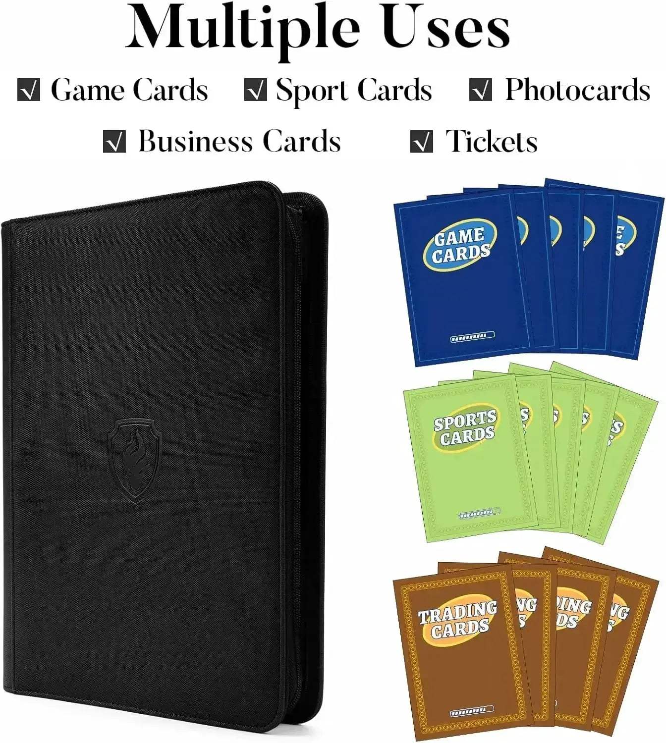 9 Pocket Zipper Card Binder for Trading Cards Durable PU - ToylandEU