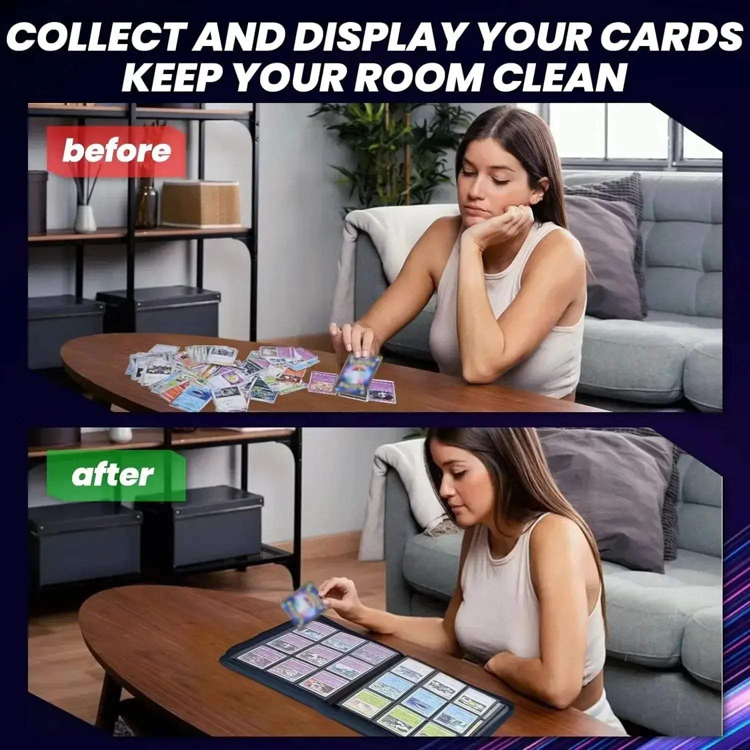 9 Pocket Zipper Card Binder for Trading Cards Durable PU - ToylandEU