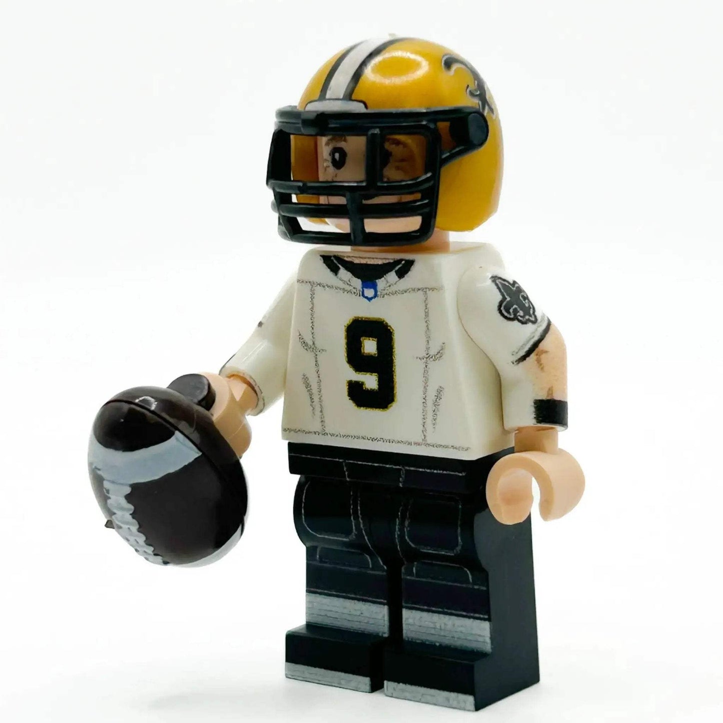 #9 QB New Orleans Football Player Minifig made using LEGO parts - B3 Customs - ToylandEU