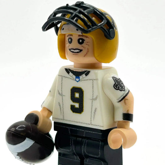 #9 QB New Orleans Football Player Minifig made using LEGO parts - B3 Customs - ToylandEU