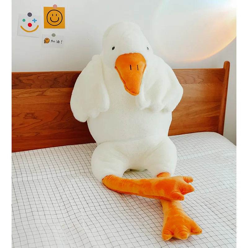 90-190cm Lovely Big White Goose Plush Toy Big Goose Doll Sleep on Bed Birthday Gift Girl - ToylandEU