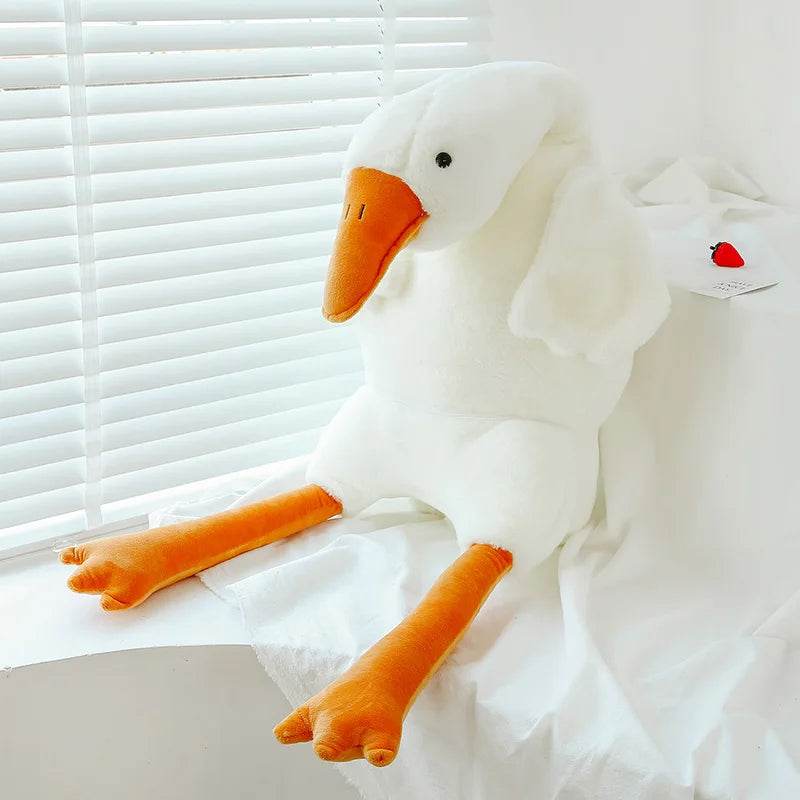 90-190cm Lovely Big White Goose Plush Toy Big Goose Doll Sleep on Bed Birthday Gift Girl - ToylandEU