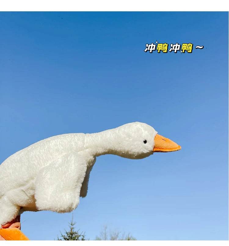 90-190cm Lovely Big White Goose Plush Toy Big Goose Doll Sleep on Bed Birthday Gift Girl - ToylandEU