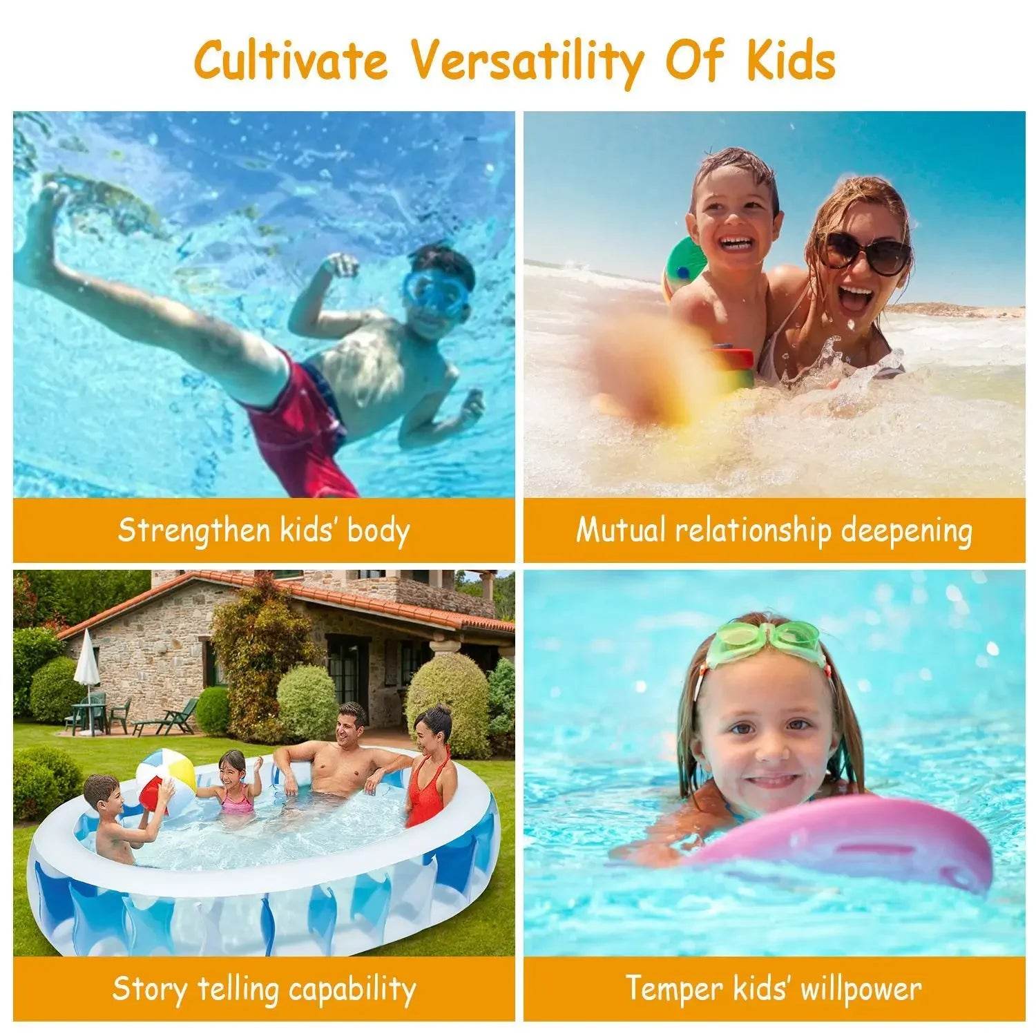 90×60×20In Inflatable Swimming Pool For Kids Family Fun - ToylandEU