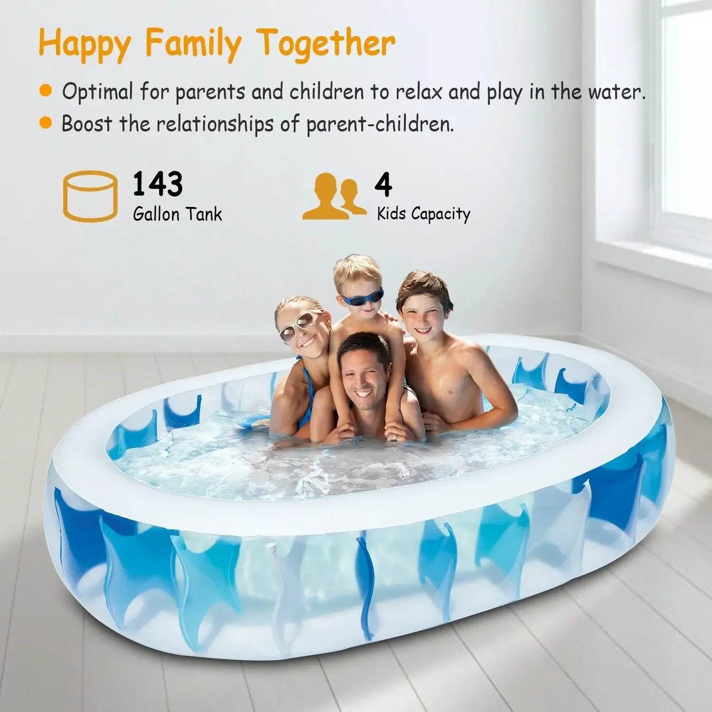 90×60×20In Inflatable Swimming Pool For Kids Family Fun - ToylandEU