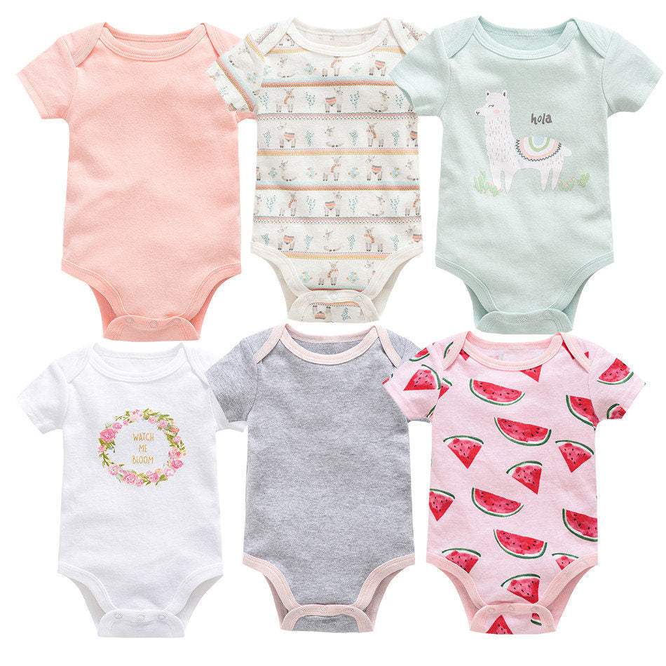 Baby Jumpsuit | Cotton | Short Sleeve | 6 Piece Set 0-12 Months