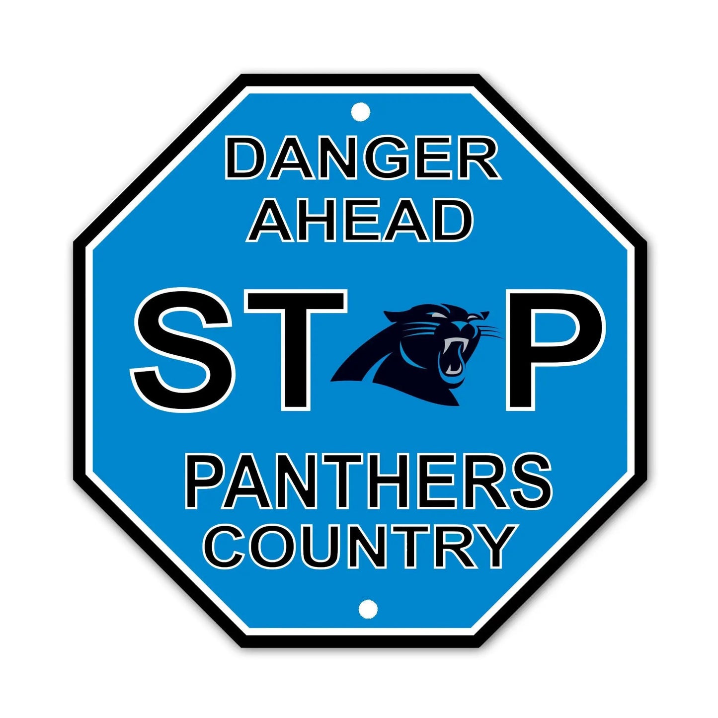 Carolina Panthers Sign 12x12 Plastic Stop Style CO