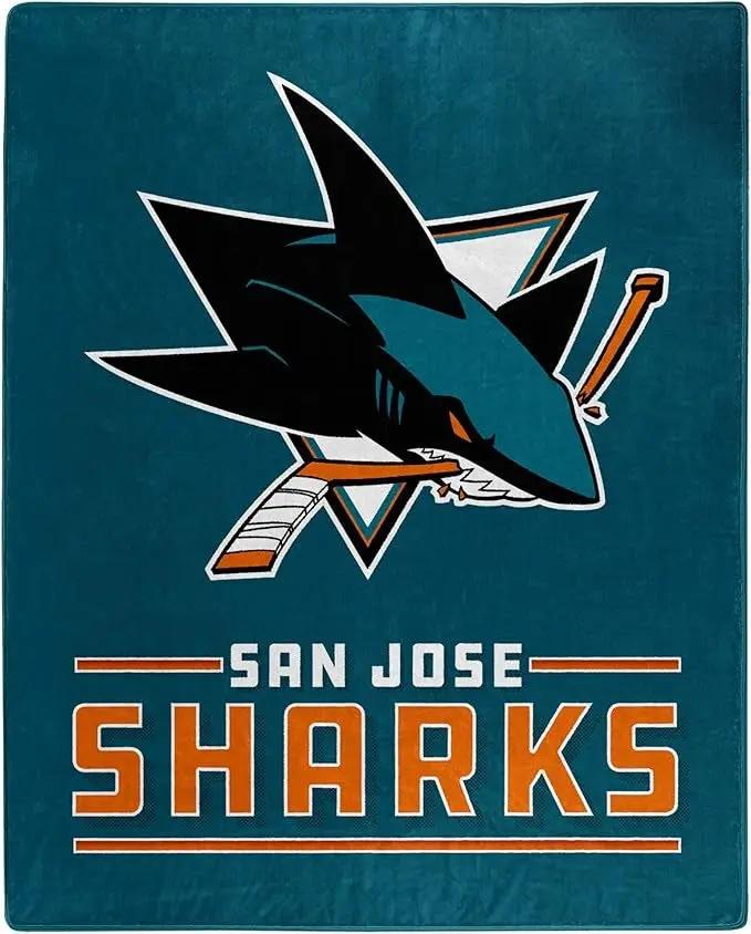 San Jose Sharks Blanket 50x60 Raschel Interference Design