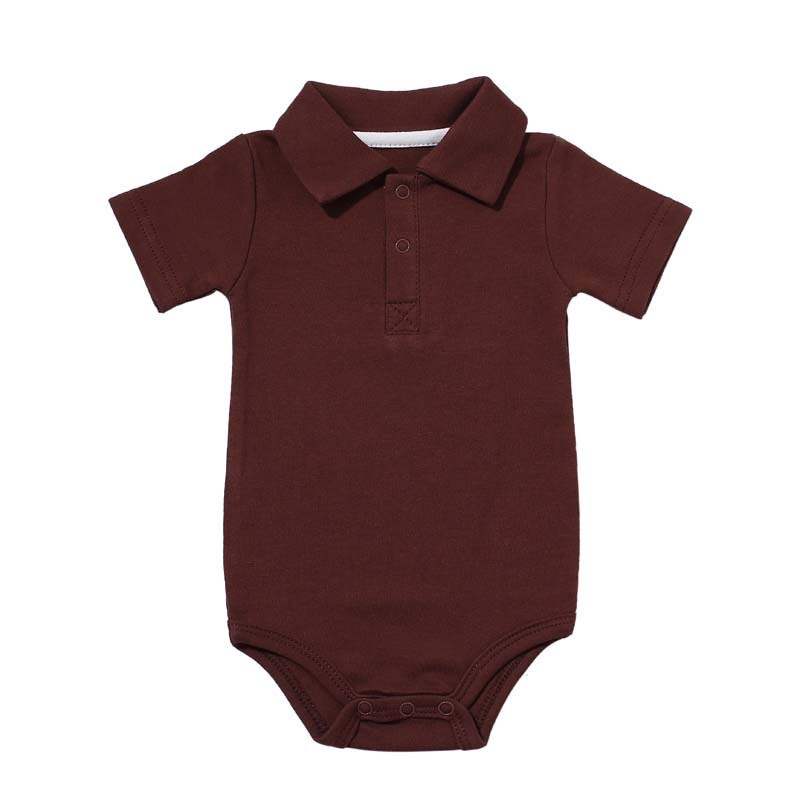 Baby Lapel Cotton Onesie | Short Sleeve
