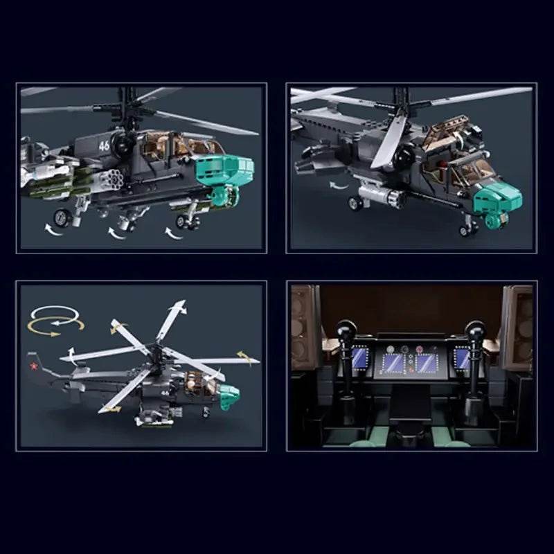913PCS KA-52S Attack Helicopter Building Blocks Toys For Kids - ToylandEU