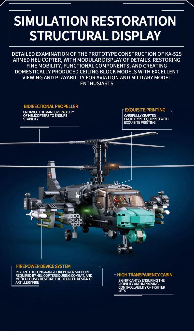 913PCS KA-52S Attack Helicopter Building Blocks Toys For Kids - ToylandEU