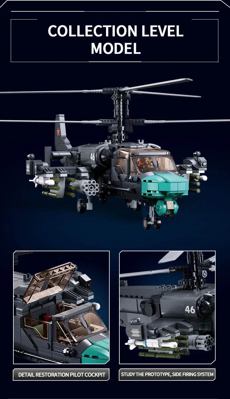 913PCS KA-52S Attack Helicopter Building Blocks Toys For Kids - ToylandEU