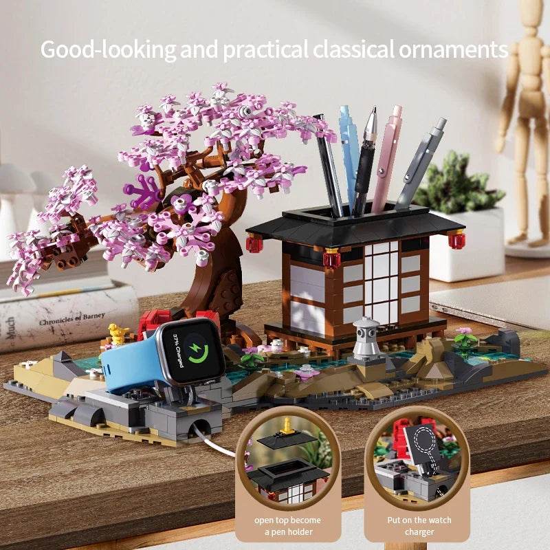 916PCS Cherry Blossom Tree Potted Building Block Model Gift - ToylandEU