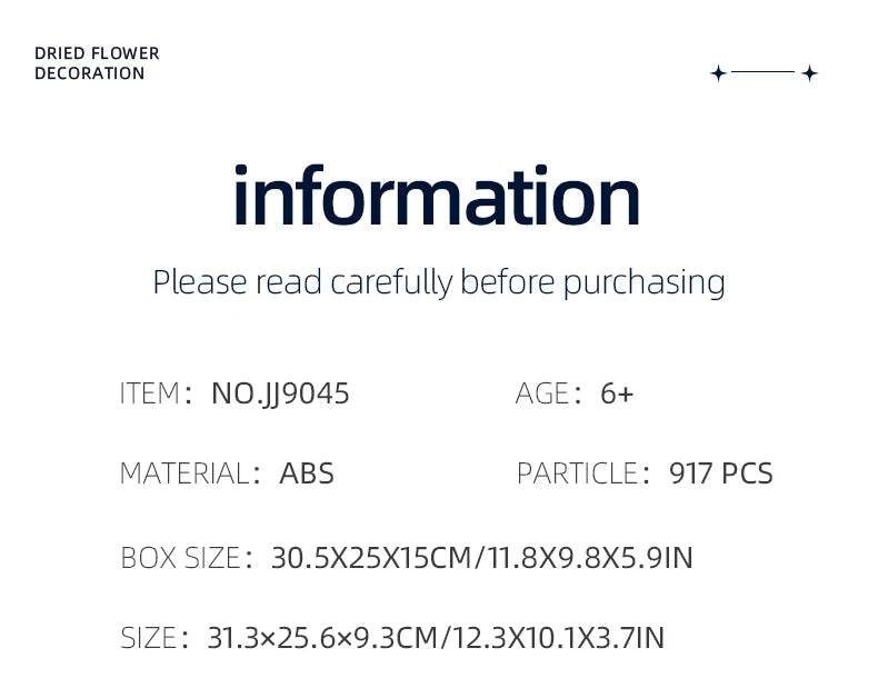 917PCS Preserved Flower Bouquet Building Blocks Fantasy Blue Flowers Assembly Model Bricks Toy Creative Home Decor Gift - ToylandEU