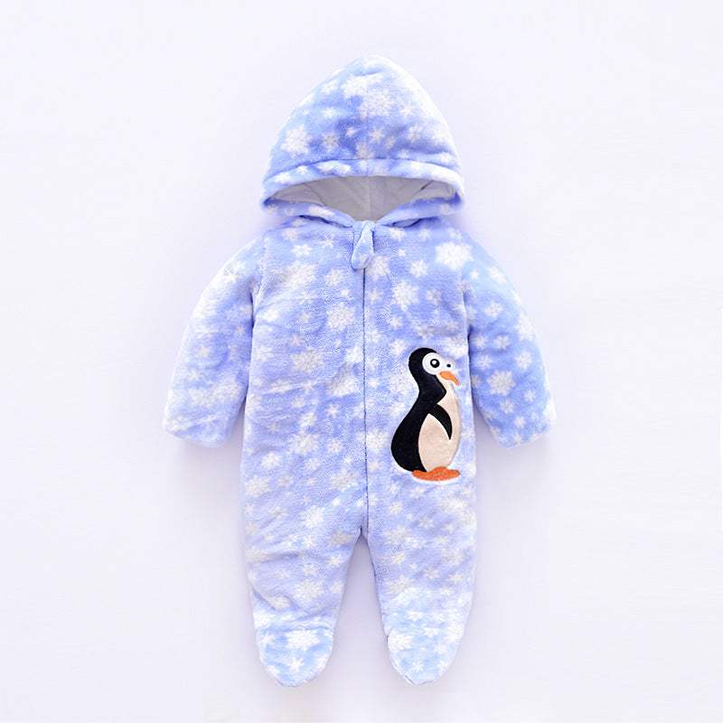 Baby Winter Velvet Hooded Jumpsuit | Baby & Children's Outerwear