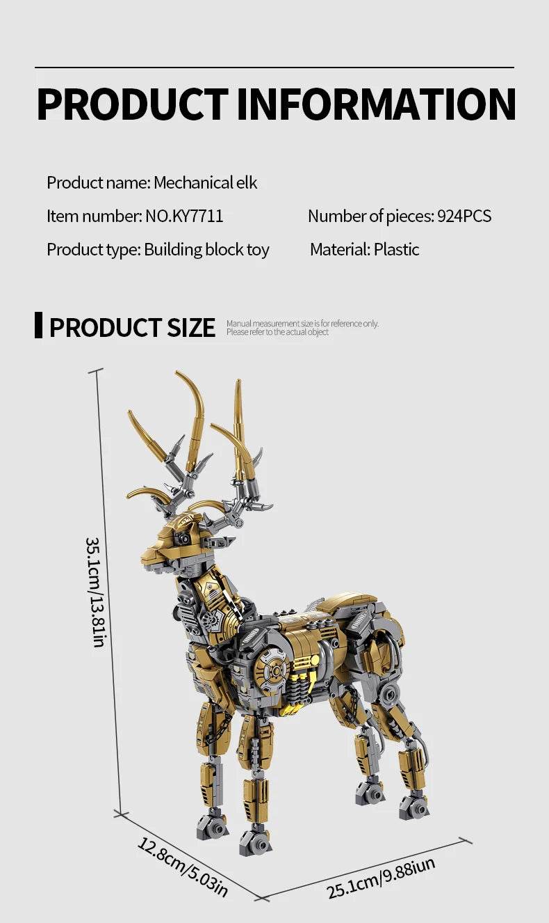 924PCS Mechanical Elk Building Blocks Creative Animal Robot Model - ToylandEU