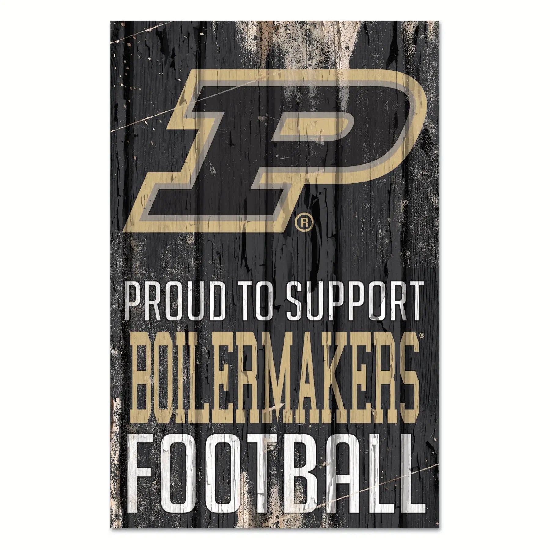 Purdue Boilermakers Sign 11x17 Wood Proud to Support Design