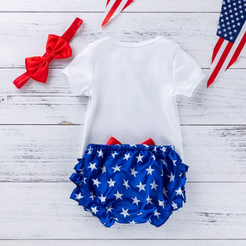 Baby Rompers | Independence Day Graphic | Cotton Blend | 0 To 3 Months