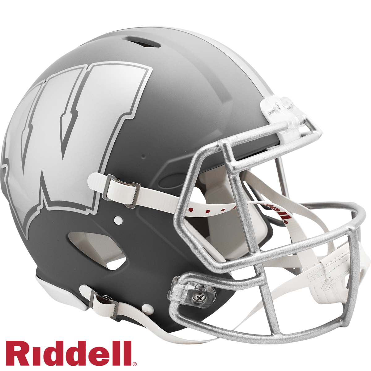 Wisconsin Badgers Helmet Riddell Authentic Full Size Speed Style Slate Alternate