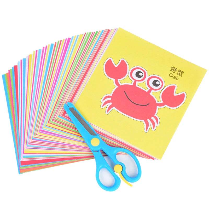 96 Pcs Children Cartoon DIY Colorful Paper Cutting Toys - ToylandEU