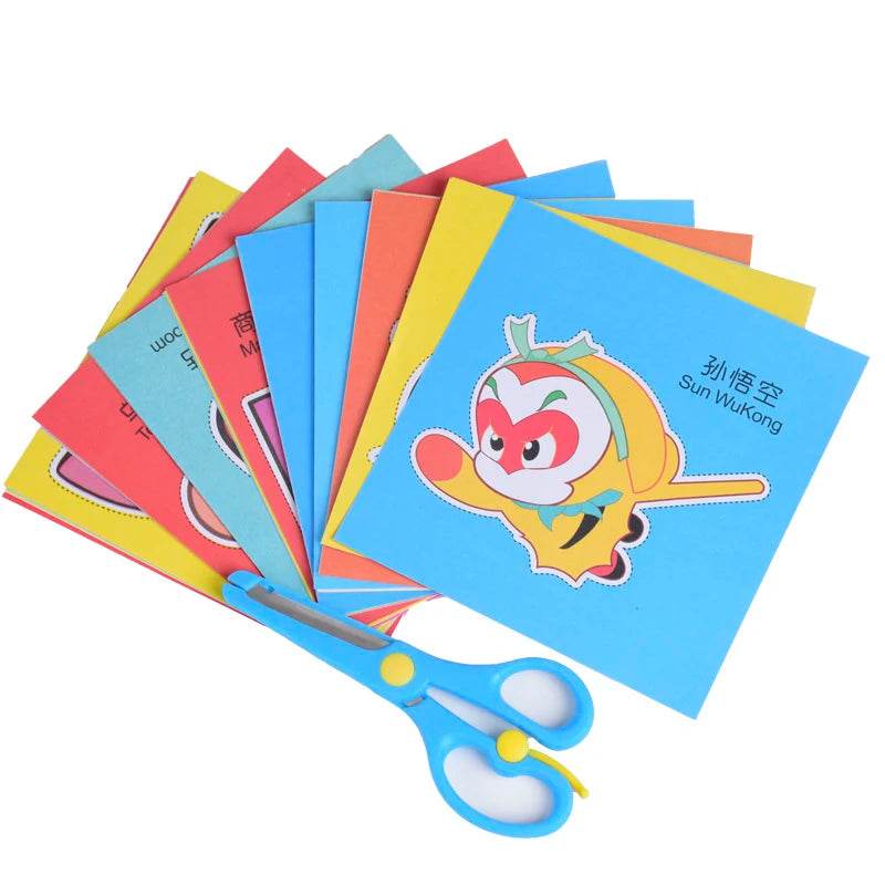96 Pcs Children Cartoon DIY Colorful Paper Cutting Toys - ToylandEU