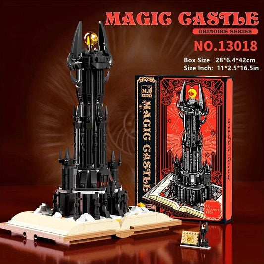 966PCS Black Tower Magic Book Building Blocks Dark Magic Castle Model - ToylandEU