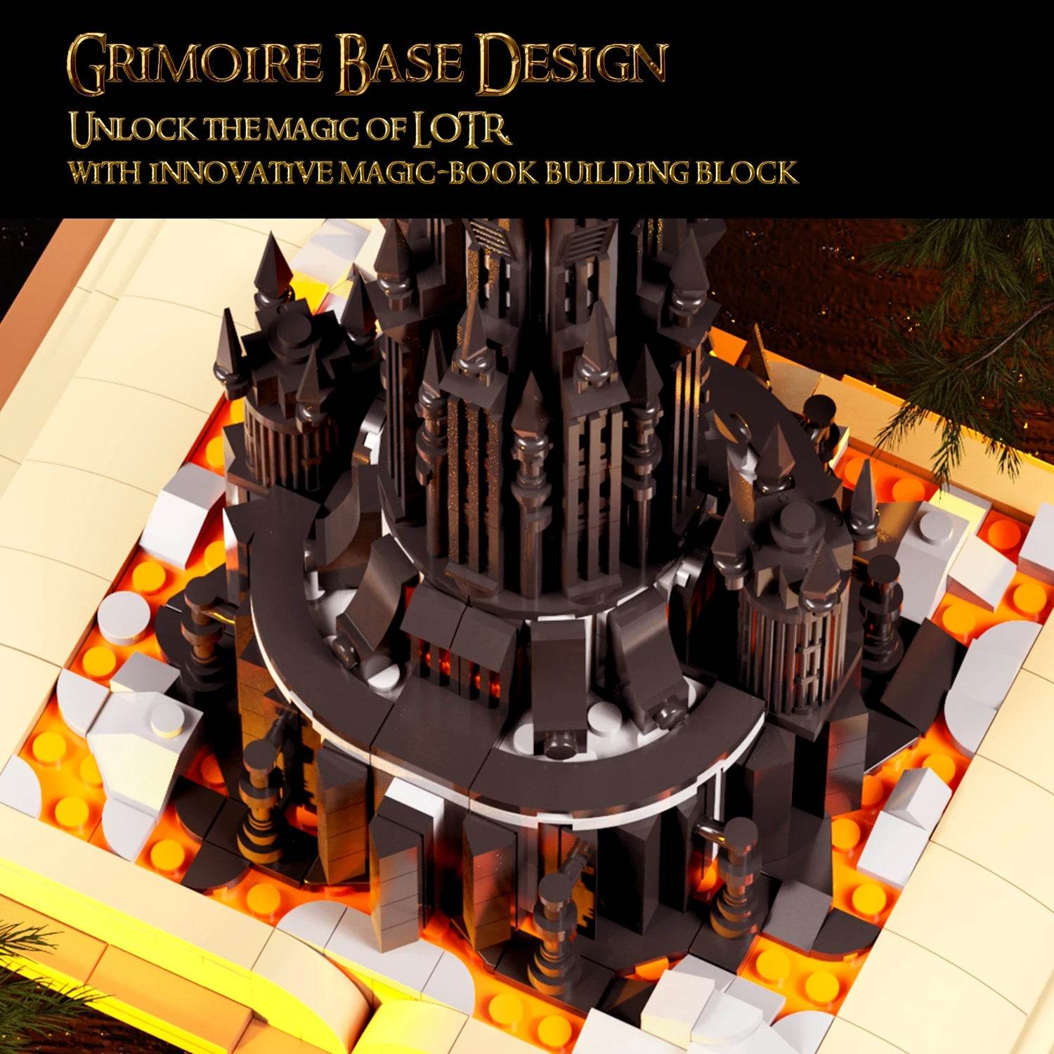 966PCS Black Tower Magic Book Building Blocks Dark Magic Castle Model - ToylandEU
