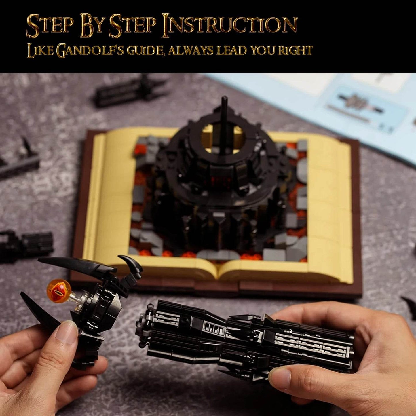 966PCS Black Tower Magic Book Building Blocks Dark Magic Castle Model - ToylandEU