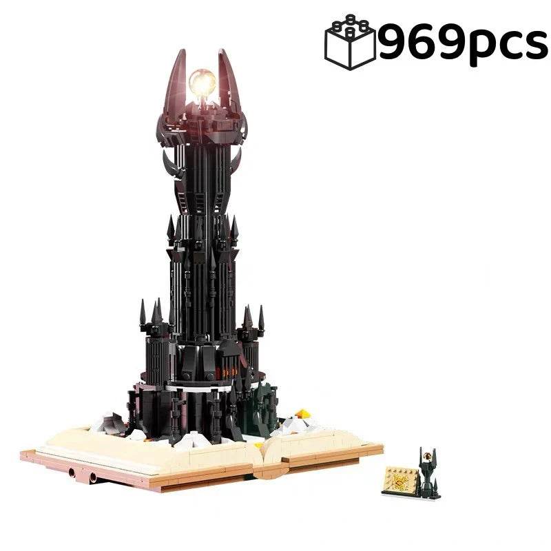 966PCS Black Tower Magic Book Building Blocks Dark Magic Castle Model - ToylandEU