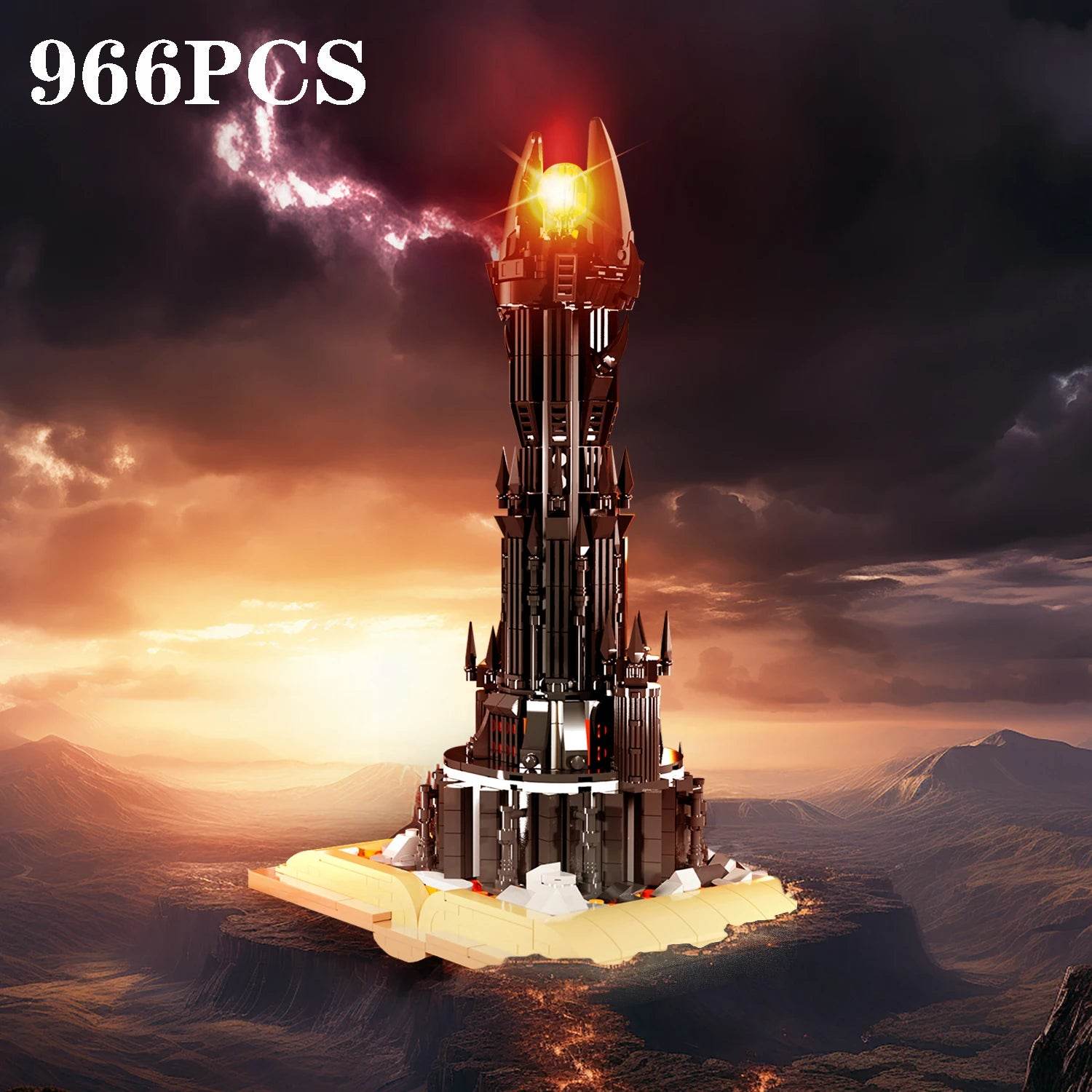 966PCS Black Tower Magic Book Building Blocks Dark Magic Castle - ToylandEU