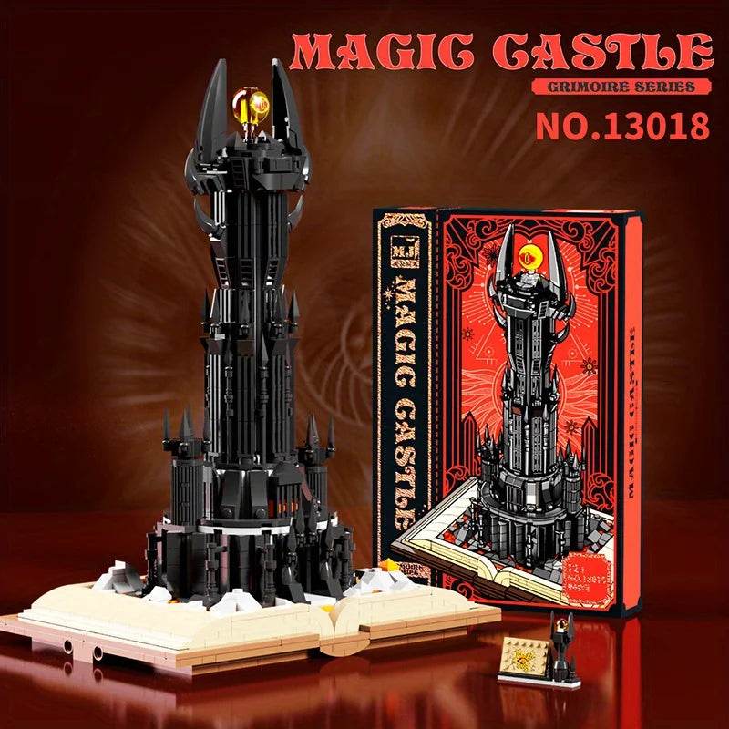 966PCS Black Tower Magic Book Building Blocks Dark Magic Castle - ToylandEU