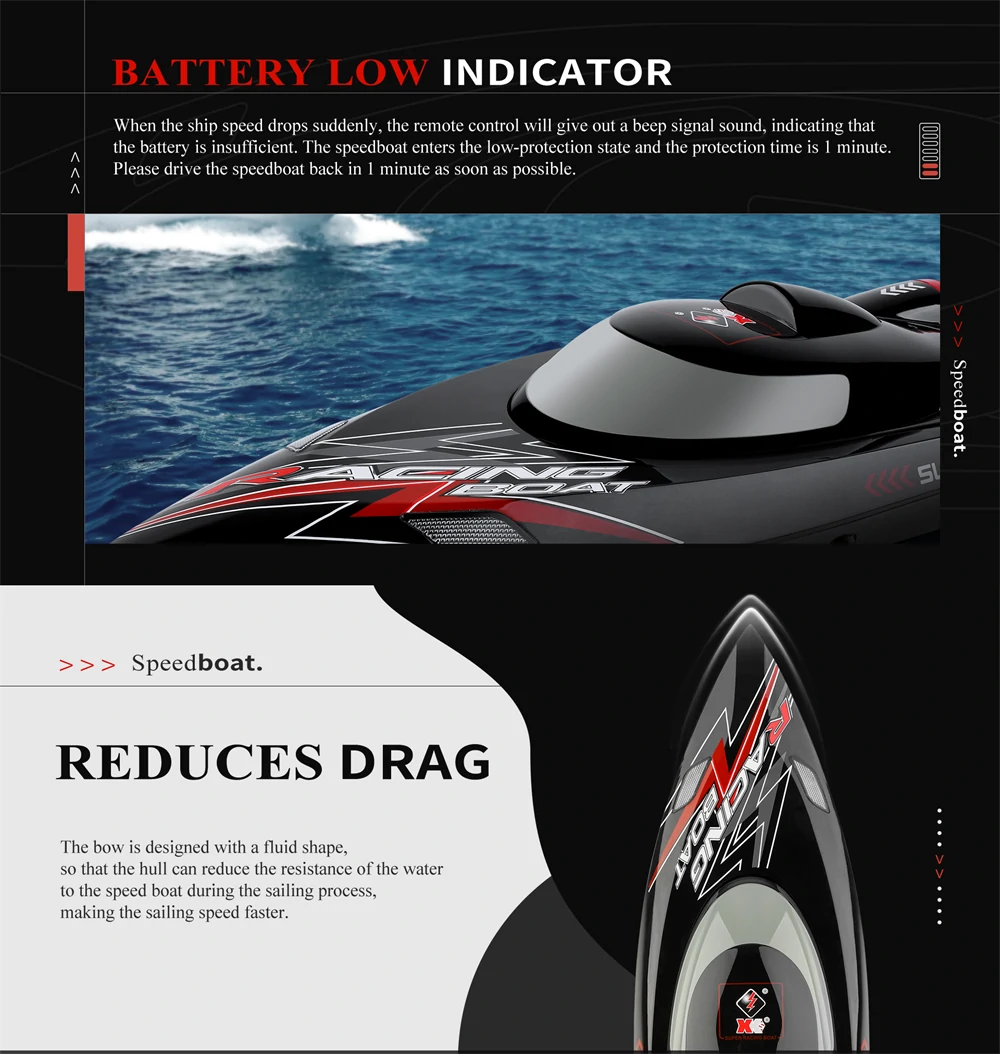 RC WL916 High-Speed 2.4G Brushless RC Boat with LED Lights & Water Cooling System - 60km/h Fast Remote Control Model