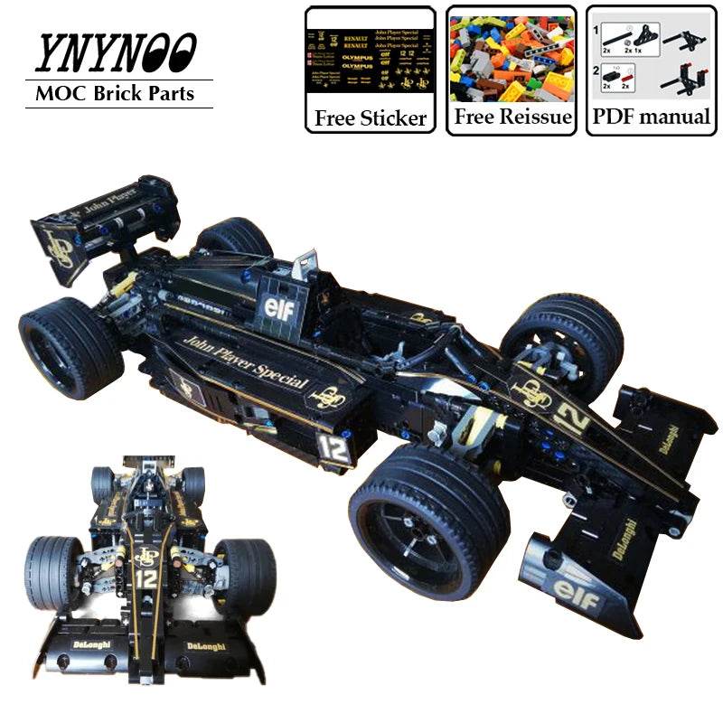 982Pcs Technical John Player Special F1 Racing Sports Car Formula 1 Model Building Blocks Bricks Kit Adult Toys Christmas Gift - ToylandEU