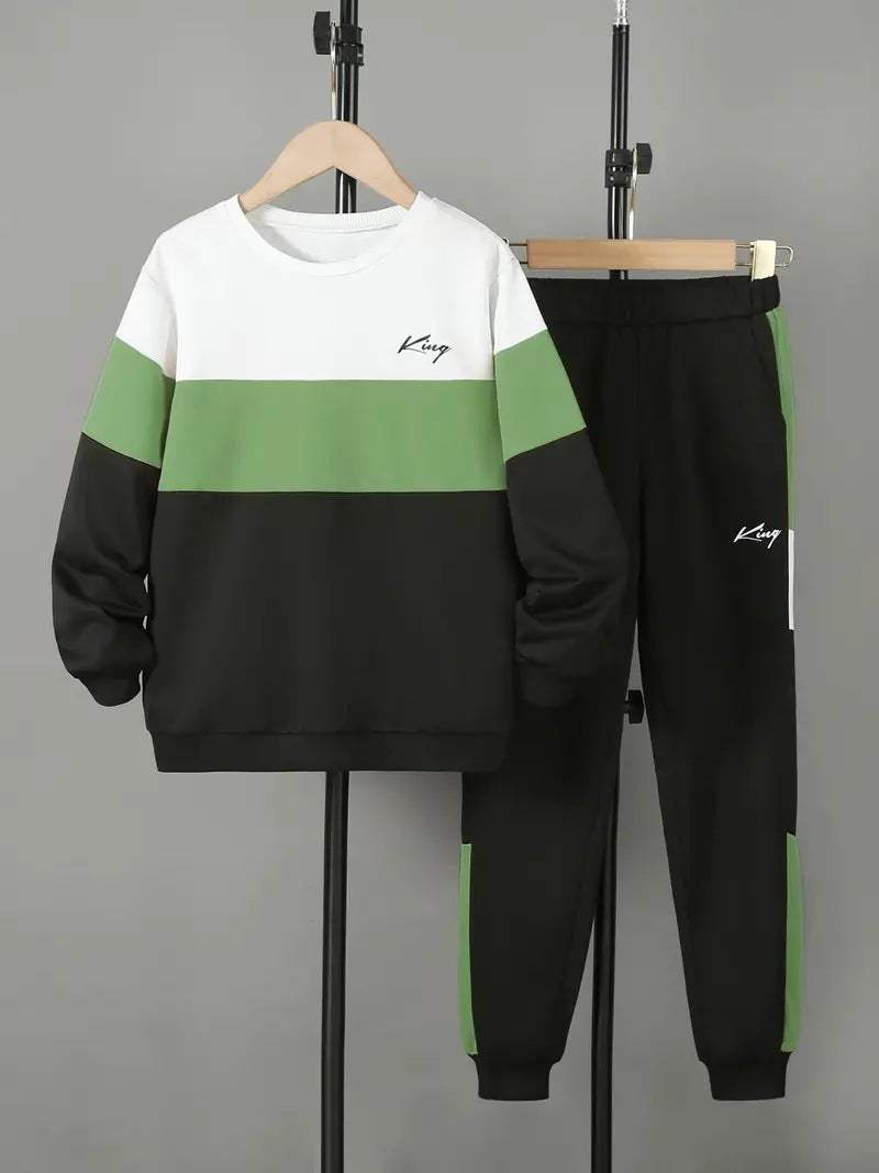 Kids' Multicolor Hoodie And Pants Set | Animal, Stripe And Plaid Patterns