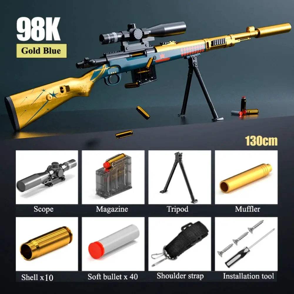 98K Soft Bullet Toy Gun Sniper Rifle For Outdoor Battle - ToylandEU
