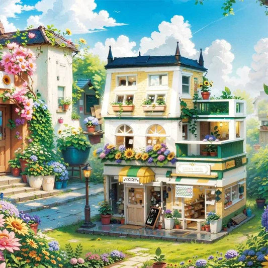 998PCS City Flower House Building Blocks Creative Plant Villa - ToylandEU