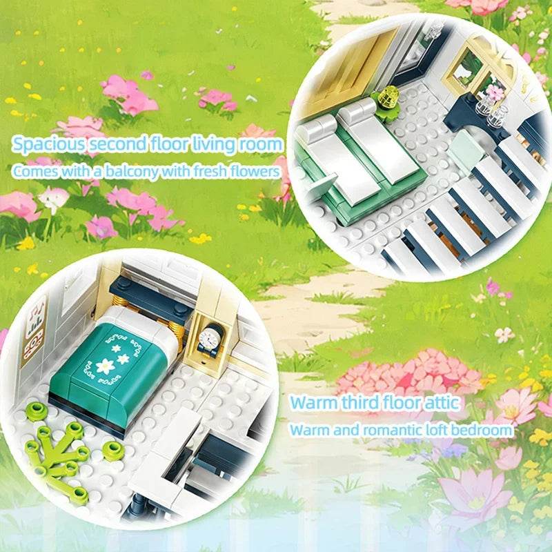 998PCS City Flower House Building Blocks Creative Plant Villa - ToylandEU