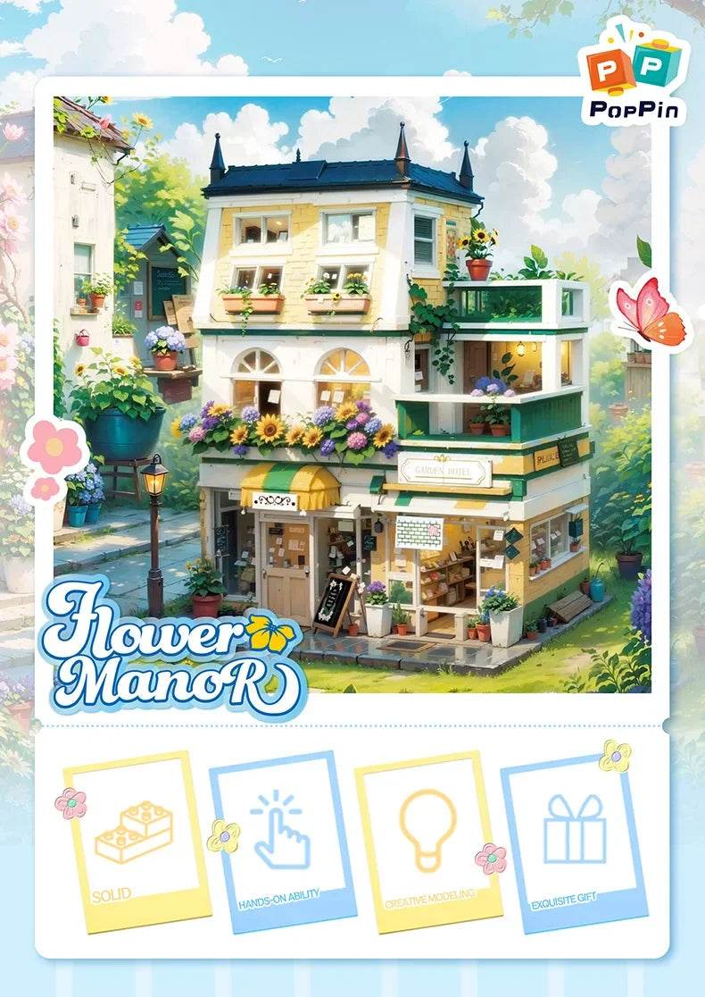 998PCS City Flower House Building Blocks Creative Plant Villa - ToylandEU