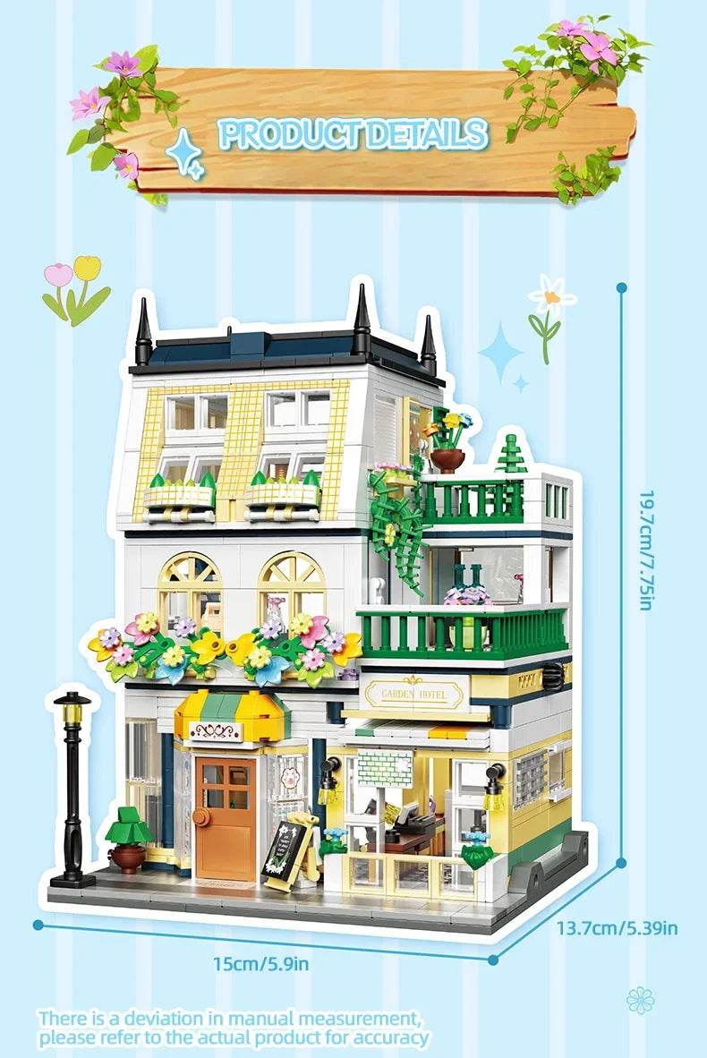 998PCS City Flower House Building Blocks Creative Plant Villa - ToylandEU