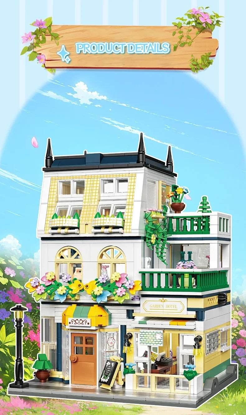 998PCS City Flower House Building Blocks Creative Plant Villa - ToylandEU