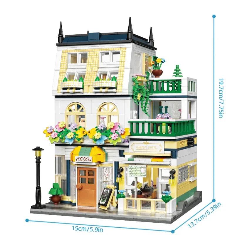 998PCS City Flower House Building Blocks Creative Plant Villa - ToylandEU