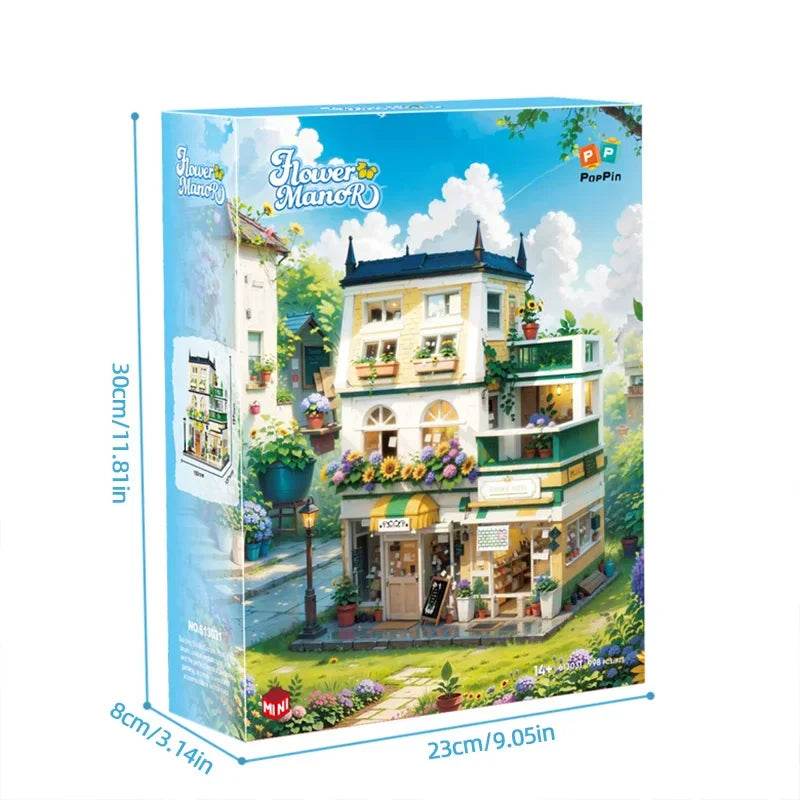 998PCS City Flower House Building Blocks Creative Plant Villa - ToylandEU