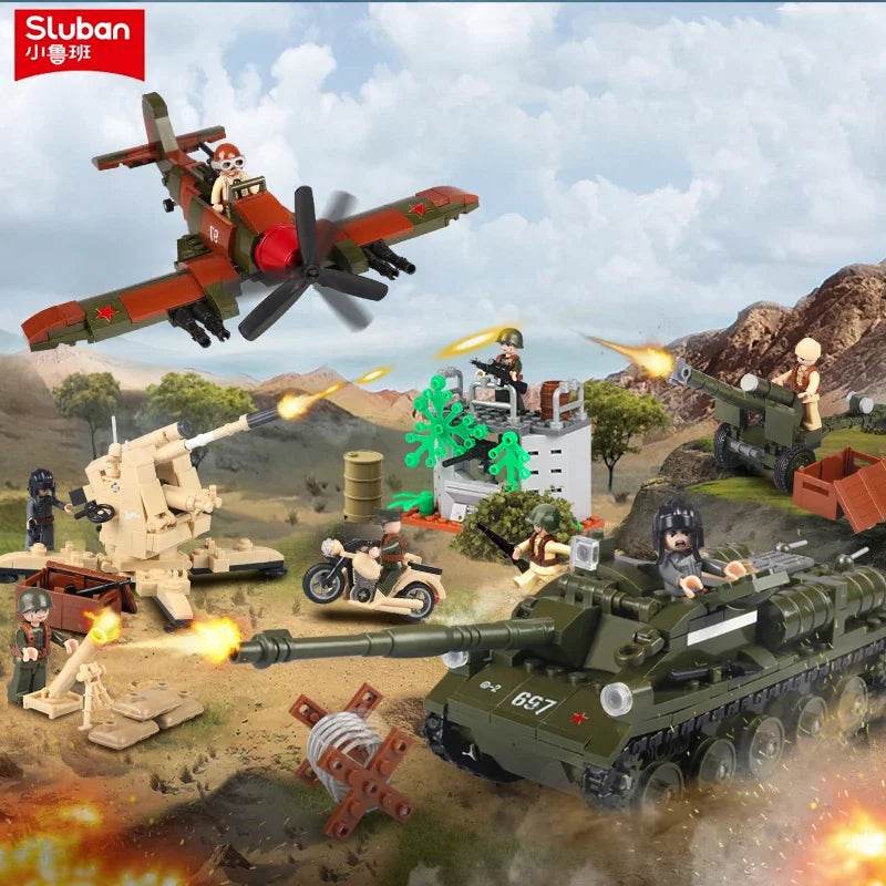998PCS Kursk Battle Scene Building Blocks WW2 Classic Set - ToylandEU